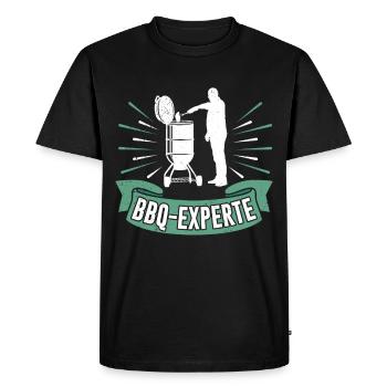 BBQ Expert Amateur de viande drôle Mangeur de viande - T-shirt Premium bio Homme - noir - Devant - Nico (187cm)