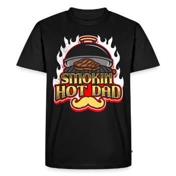 Grill Master FUMER CHAUD PAPA Papa Mangeur de Viande - T-shirt Premium bio Homme - noir - Devant - Nico (187cm)