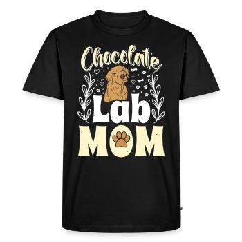 Labrador brun CHOCOLATE LAB MOM Labrador - T-shirt Premium bio Homme - noir - Devant - Nico (187cm)