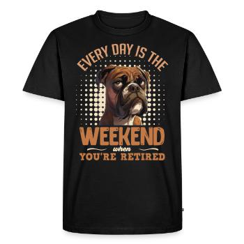 German boxer EVERY DAY IS THE WEEKEND RETIRED - Men's Premium Organic T-Shirt - black - Front - Nico (187cm)