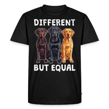 Chiens labrador LABRADOR DIFFÉRENTS MAIS ÉGAUX - T-shirt Premium bio Homme - noir - Devant - Nico (187cm)