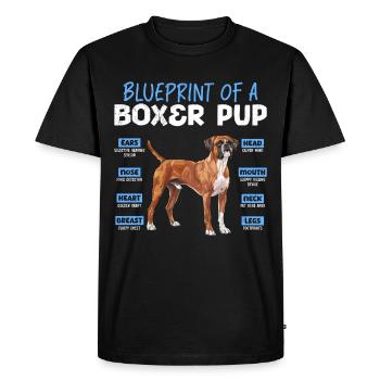 Boxeur allemand PLAN D’UN BOXEUR Drôle - T-shirt Premium bio Homme - noir - Devant - Nico (187cm)