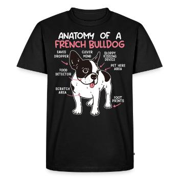 Évaluateur Frenchie Anatomie d’un bouledogue français - T-shirt Premium bio Homme - noir - Devant - Nico (187cm)