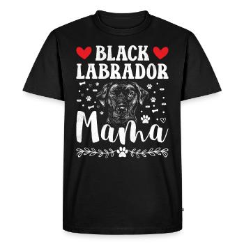 Schwarzer Labrador LABRADOR NOIR MAMA LABBI - T-shirt Premium bio Homme - noir - Devant - Nico (187cm)
