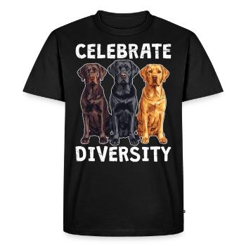 Labrador CELEBRATE DIVERSITY Labrador Owner - Men's Premium Organic T-Shirt - black - Front - Nico (187cm)