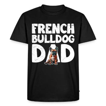 Frenchie Dad French Bulldog Dad Französische - T-shirt Premium bio Homme - noir - Devant - Nico (187cm)