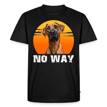 Rhodesian Ridgeback obstinément NON ! Drôle de crête - T-shirt Premium bio Homme - noir - Devant - Nico (187cm)