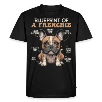 Propriétaire de bouledogue PLAN D’UN FRENCHIE - T-shirt Premium bio Homme - noir - Devant - Nico (187cm)