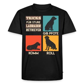 Propriétaire de Labrador ASTUCES POUR UN LABRADOR ROBUSTE - T-shirt Premium bio Homme - noir - Devant - Nico (187cm)