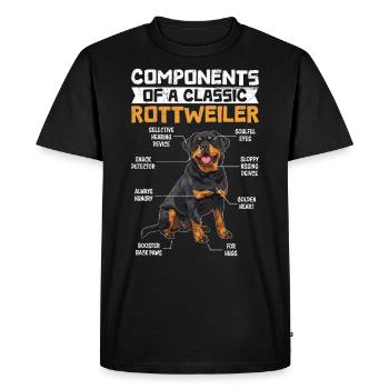 Propriétaire de Rottweiler COMPOSANTS D’UN ROTTIE CLASSIQUE - T-shirt Premium bio Homme - noir - Devant - Nico (187cm)