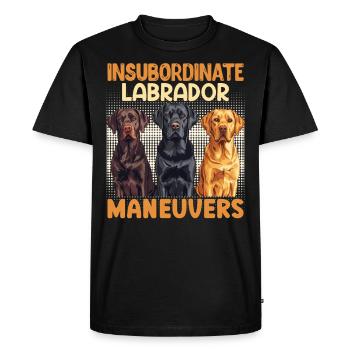 Labrador Dog INSUBORDINATE LABRADOR MANEUVERS - Men's Premium Organic T-Shirt - black - Front - Nico (187cm)
