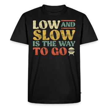 Meat lovers LOW AND SLOW THE WAY TO GO - Men's Premium Organic T-Shirt - black - Front - Nico (187cm)