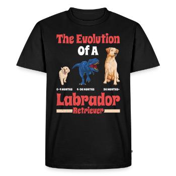 Chien Labrador LE DÉVELOPPEMENT D’UN LABRADOR - T-shirt Premium bio Homme - noir - Devant - Nico (187cm)