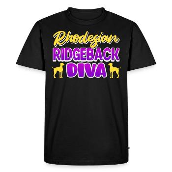 RHODESIAN RIDGEBACK DIVA Ridgeback Femme - T-shirt Premium bio Homme - noir - Devant - Nico (187cm)