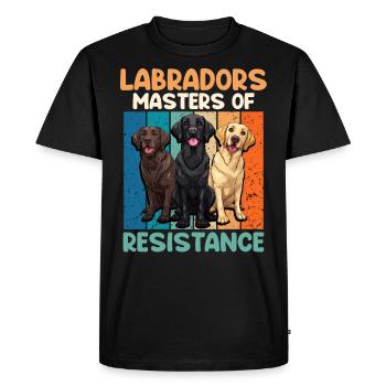 Labradors MAÎTRE DE LA RÉSISTANCE Fun - T-shirt Premium bio Homme - noir - Devant - Nico (187cm)