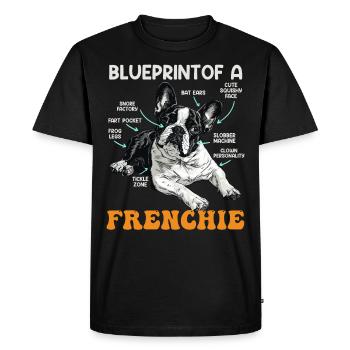 Propriétaire de bouledogue PLAN D’UN FRENCHIE - T-shirt Premium bio Homme - noir - Devant - Nico (187cm)