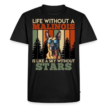 Berger Belge UNE VIE SANS MALINOIS - T-shirt Premium bio Homme - noir - Devant - Nico (187cm)