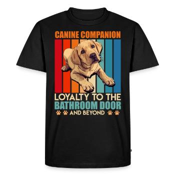 Labrador PERSONAL COMPANION to the bathroom - Men's Premium Organic T-Shirt - black - Front - Nico (187cm)