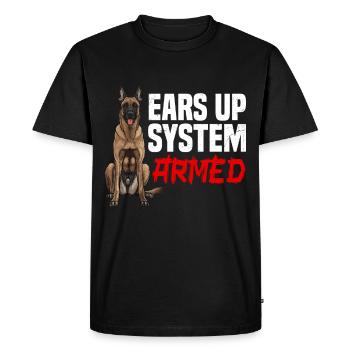 Berger Belge EARS UP SYSTEM ARMED - T-shirt Premium bio Homme - noir - Devant - Nico (187cm)