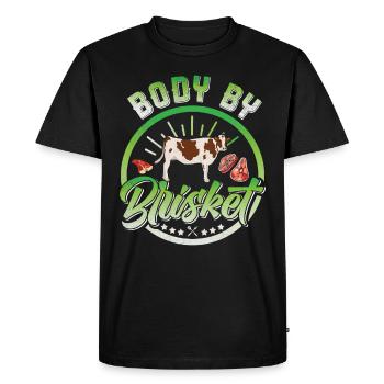 Meat Fan BODY BY BRISKET Meat Lovers - Men's Premium Organic T-Shirt - black - Front - Nico (187cm)