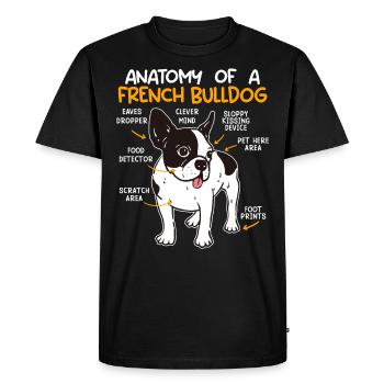 Anatomie Bouledogue Français Propriétaire Drôle - T-shirt Premium bio Homme - noir - Devant - Nico (187cm)