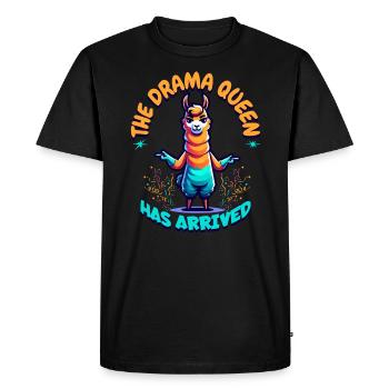 die Drama-Queen ist da - Männer Premium Bio T-Shirt - Schwarz - Vorne - Nico (187cm)