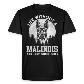Berger Belge UNE VIE SANS MALINOIS - T-shirt Premium bio Homme - noir - Devant - Nico (187cm)