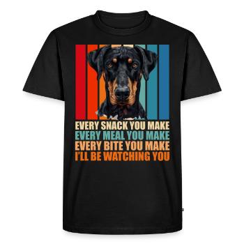 Doberman Dog EVERY SNACK YOU MAKE Fun - Men's Premium Organic T-Shirt - black - Front - Nico (187cm)