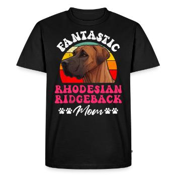 Ridgeback FANTASTIQUE MAMAN RHODÉSIENNE RIDGEBACK - T-shirt Premium bio Homme - noir - Devant - Nico (187cm)