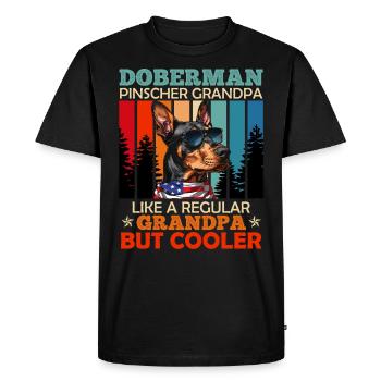 DOBERMAN GRANDPA COOL Doberman Propriétaire de chien - T-shirt Premium bio Homme - noir - Devant - Nico (187cm)