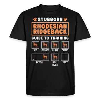 RHODESIAN RIDGEBACK TRAINING GUIDE Fun - Men's Premium Organic T-Shirt - black - Front - Nico (187cm)