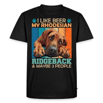 Ridgeback owner LIKE BEER RHODESIAN RIDGEBACK - Men's Premium Organic T-Shirt - black - Front - Nico (187cm)