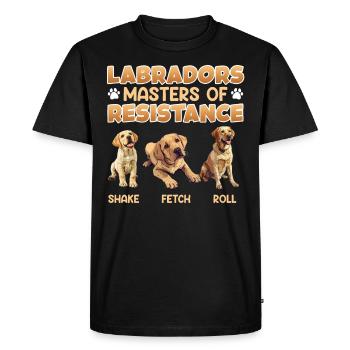 Labradors MAÎTRE DE LA RÉSISTANCE Fun - T-shirt Premium bio Homme - noir - Devant - Nico (187cm)