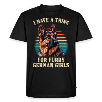 Les bergers allemands ont un faible pour les allemands à fourrure - T-shirt Premium bio Homme - noir - Devant - Nico (187cm)