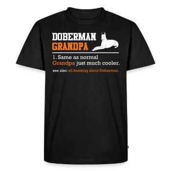 DOBERMAN GRANDPA Propriétaire de chien Dobie Drôle - T-shirt Premium bio Homme - noir - Devant - Nico (187cm)