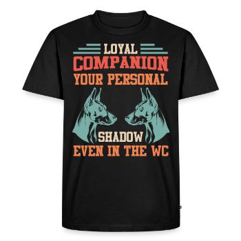 Doberman Chien LOYAL COMPAGNON Propriétaire de chien - T-shirt Premium bio Homme - noir - Devant - Nico (187cm)