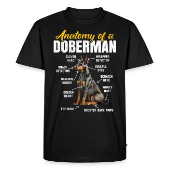 Propriétaire de Doberman ANATOMIE D'UN DOBERMAN Drôle - T-shirt Premium bio Homme - noir - Devant - Nico (187cm)