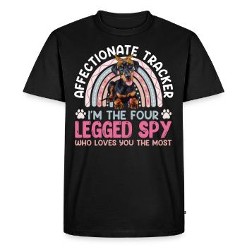 Doberman Dog AFFECTIONATE TRACKER FOUR LEGGED - Men's Premium Organic T-Shirt - black - Front - Nico (187cm)