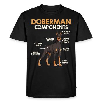 COMPOSANTS DU DOBERMAN Anatomie Doberman - T-shirt Premium bio Homme - noir - Devant - Nico (187cm)