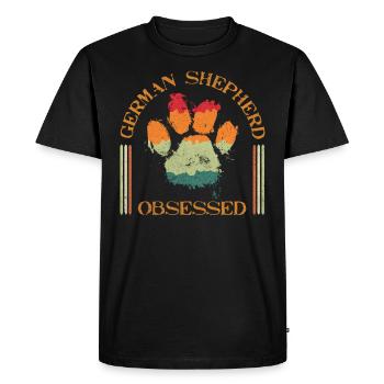 GERMAN SHEPHERD OBSESSED German Shepherd Owners - Men's Premium Organic T-Shirt - black - Front - Nico (187cm)