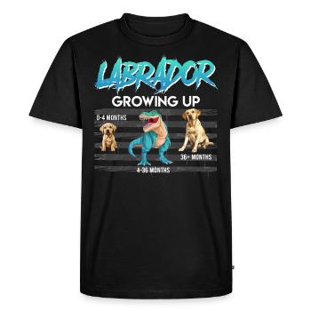 Labrador Owner FROM PUPPY TO DOG Fun - Men's Premium Organic T-Shirt - black - Front - Nico (187cm)