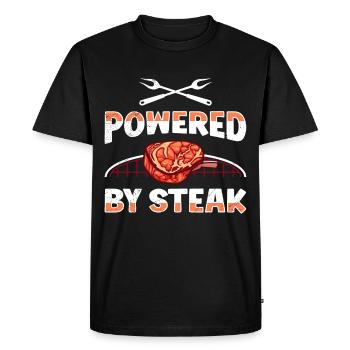 Amateurs de viande propulsés par Steak Fleisch Fan - T-shirt Premium bio Homme - noir - Devant - Nico (187cm)