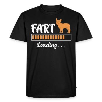 Bouledogue français FART Loading... Amusement - T-shirt Premium bio Homme - noir - Devant - Nico (187cm)