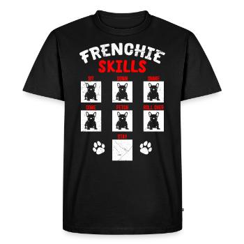 Frenchie Skills French Bulldog Funny - Men's Premium Organic T-Shirt - black - Front - Nico (187cm)
