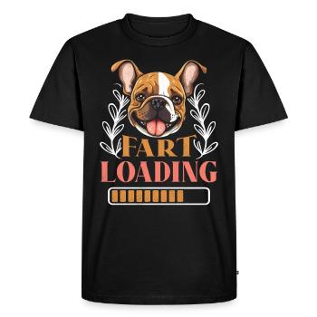 French Bulldog Funny FART LOADING - Men's Premium Organic T-Shirt - black - Front - Nico (187cm)