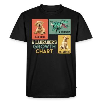 Labrador Lover Labrador GROWTH CHART - Men's Premium Organic T-Shirt - black - Front - Nico (187cm)