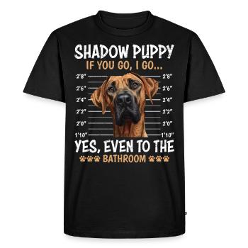 Ridgeback SHADOW PUPPY IF YOU GO I GO Funny - Men's Premium Organic T-Shirt - black - Front - Nico (187cm)