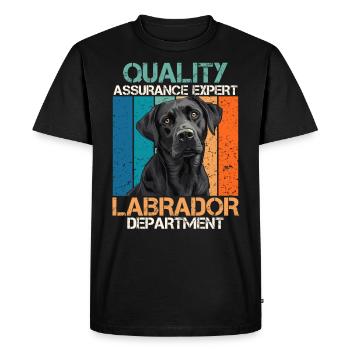 Chien Labrador QUALITÉ LABRADOR DÉPARTEMENT Drôle - T-shirt Premium bio Homme - noir - Devant - Nico (187cm)