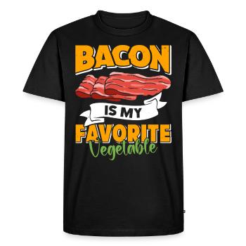 Anti Vegan LE BACON EST MON LÉGUME PRÉFÉRÉ Drôle - T-shirt Premium bio Homme - noir - Devant - Nico (187cm)
