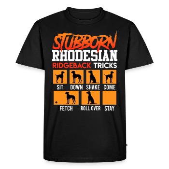 Ridgebacks STUBBORN RHODESIAN RIDGEBACK - T-shirt Premium bio Homme - noir - Devant - Nico (187cm)